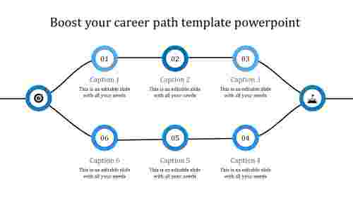 career path template powerpoint-blue